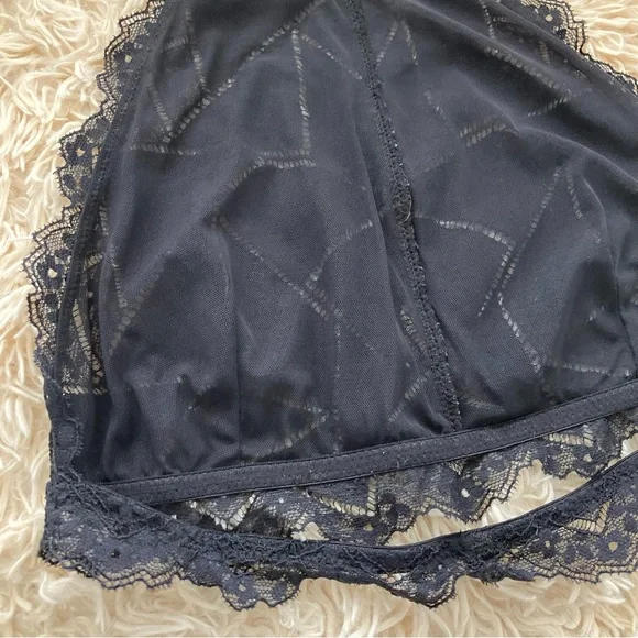 Intimately Free People Black Moonstruck High Neck Halter Bralette - Picture 6 of 12